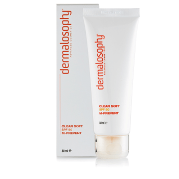בלוק SPF 50 שקוף עם מדכא מלנין של דרמלוסופי להגנה יומיומית מהשמש ולעור עם נטייה לפיגמנטציה