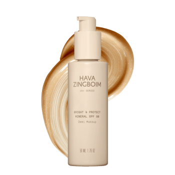 ברייט אנד פרוטקט מינרל SPF 50 דמי מייקאפ חוה זינגבוים קרם הגנה לפנים